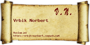 Vrbik Norbert névjegykártya