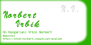 norbert vrbik business card